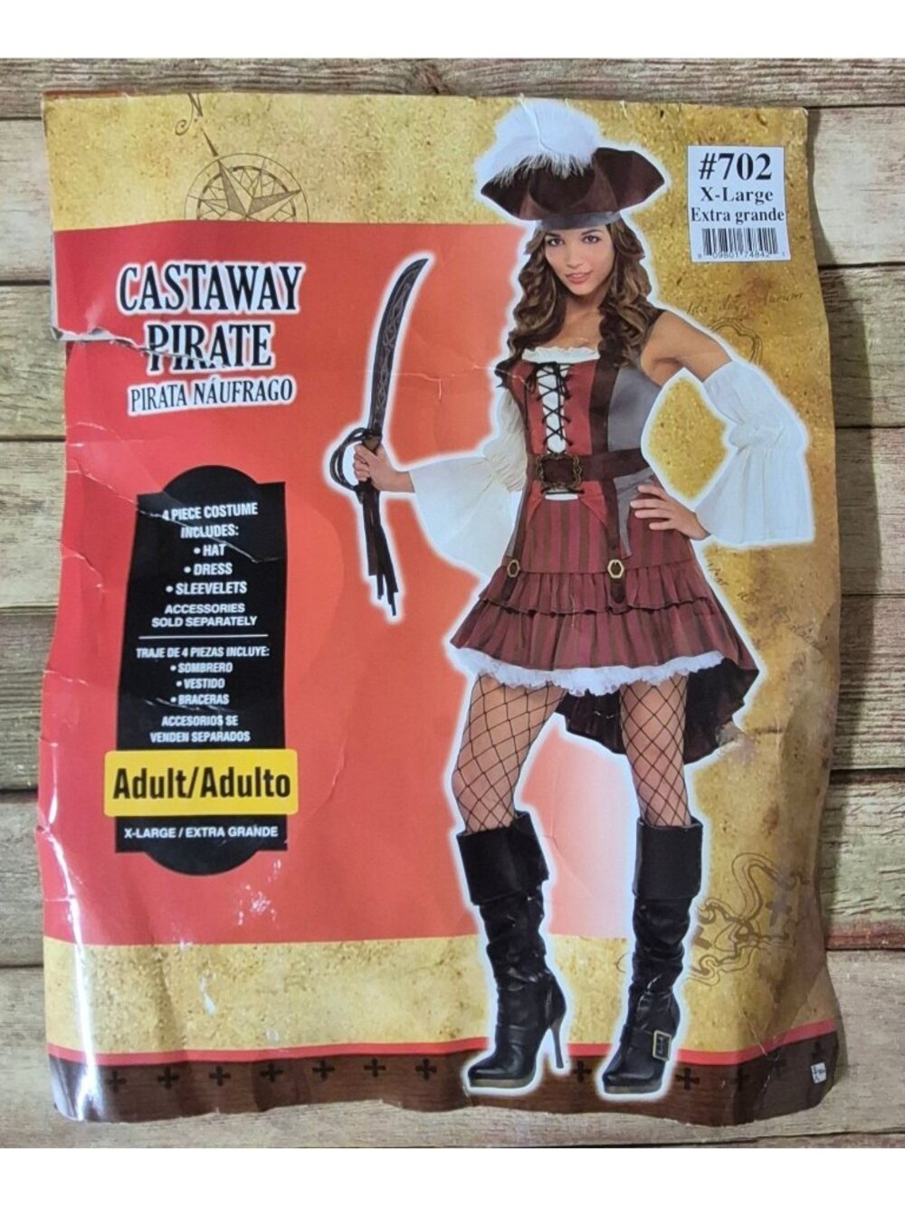 Womens XL Pirate Dress, Sleeves, and Hat Halloween Costume Sexy Renaissance Cosp